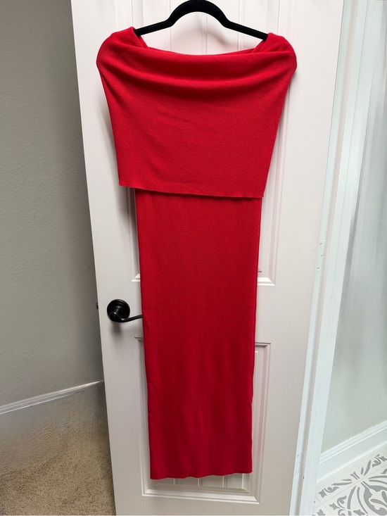 Zara Dresses & Skirts - Zara Red Off-Shoulder Knit Maxi Skirt